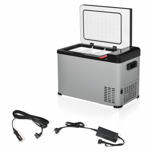 Car Refrigerator 29 QT Portable Camping Fridge Freezer 12/24V DC, 110-240V AC Perspective: back