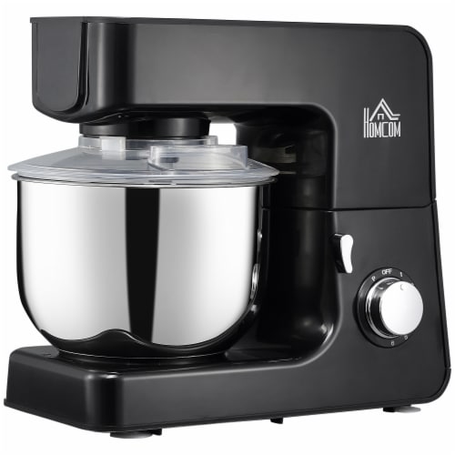 Electric Standing Stainless Steel Mixer w/ 6 QT Bowl, Beater & Dough Hook, Black Perspective: back