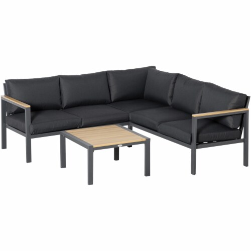5 Seat, Sectional Sofa Set, Coffee Table, 2 Loveseat, 1 Corner, Patio Outdoor Perspective: back