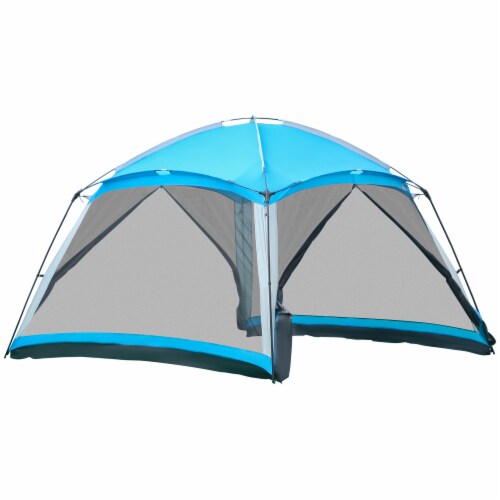 8 Person Camping Tent Screen House Room with Carry Bag and 4 Mesh Walls Perspective: back