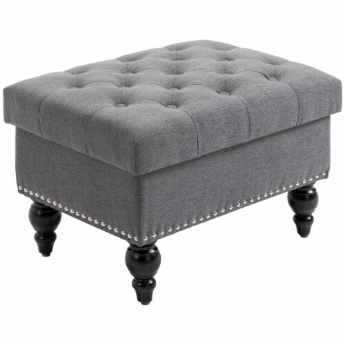 Tufted cube ottoman deals