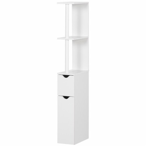 HOMCOM Tall Bathroom Storage Cabinet Freestanding Linen Tower with