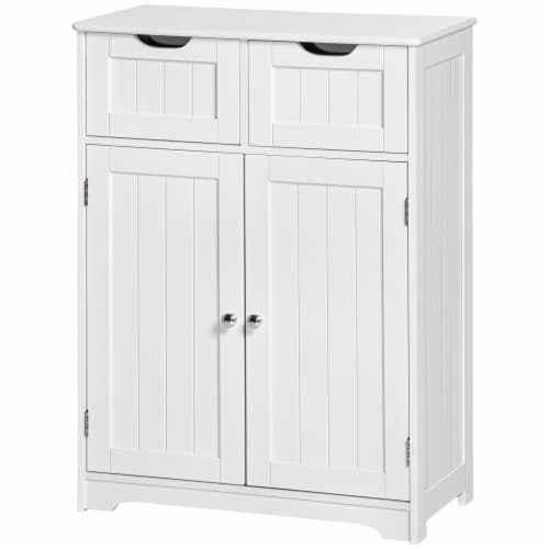 Costway Wooden 4 Drawer Bathroom Cabinet Storage Cupboard 2 Shelves Free  Standing