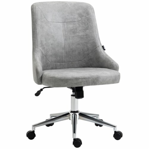 Microfiber Mid-Back Home Office Chair with Adjustable Height, Grey Perspective: back