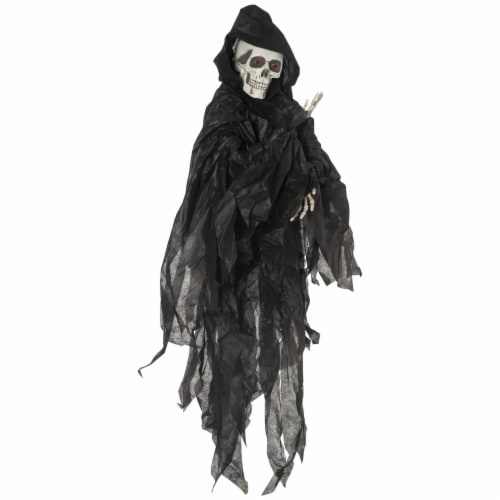 45 Outdoor Halloween Decorations Grim Reaper, Lighted Hanging Ghost Decoration Perspective: back