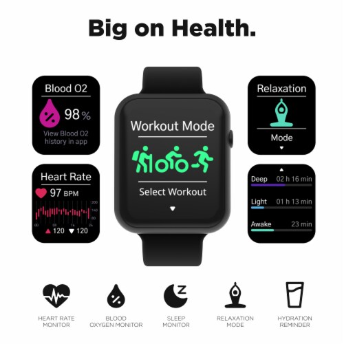 iTouch Air 4 Smartwatch Jillian Michaels Black Black Case 46MM