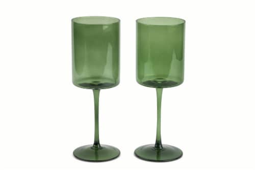 Core Home Wine Glass Set - Green Perspective: back
