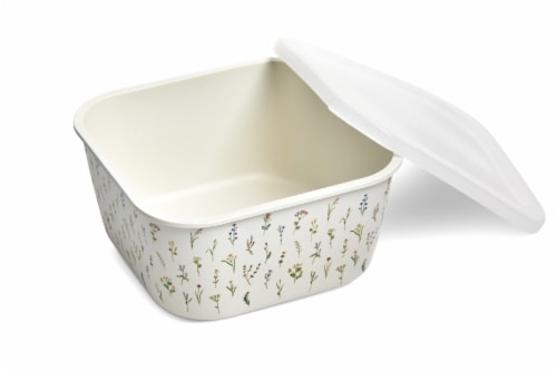 Core Home Bamboo Fiber Wildflower Food Storage Container Perspective: back