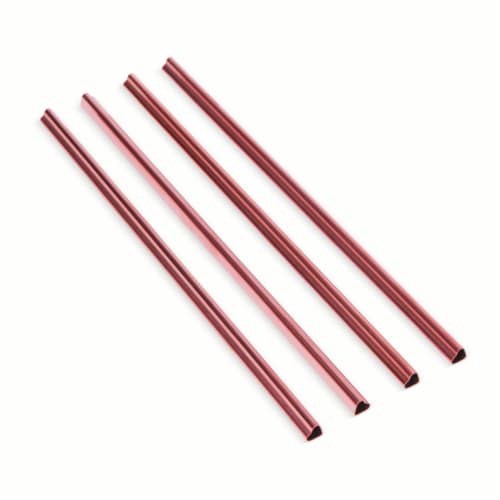 Core Home Valentine's Day Metallic Rose Gold Heart Shape Stainless Steel Straws Perspective: back