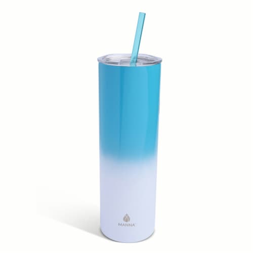Manna Skinny Tumbler - Peacock Blue Perspective: back