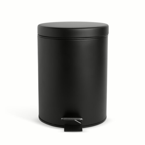 Come™Home Round Stainless Steel Trash Can - Black Perspective: back