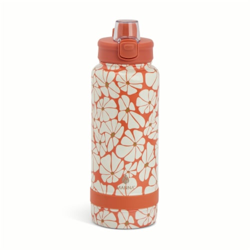 Manna™ Push™ Bottle - Apricot Flowers Perspective: back