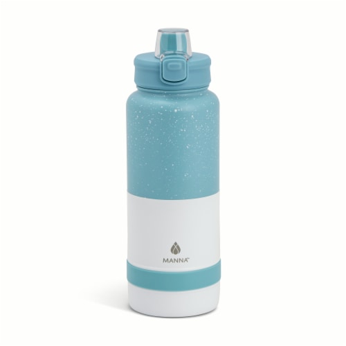 Manna™ Push Bottle 40 oz Blue White Block Perspective: back