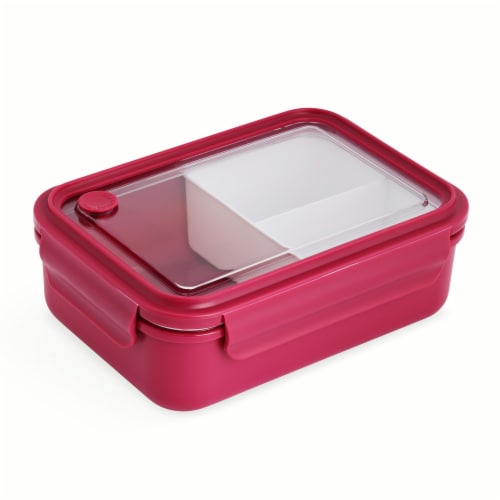 Manna Three-Section Bento Box - Raspberry Perspective: back