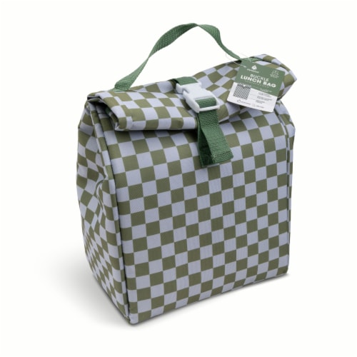 Core Home Manna Buckle Lunch Bag Checkered Green Perspective: back