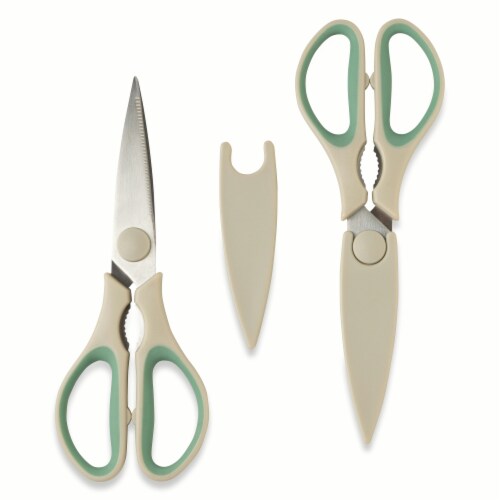 Core Home Comfort Grip Kitchen Shears With Sheath - Grey Perspective: back