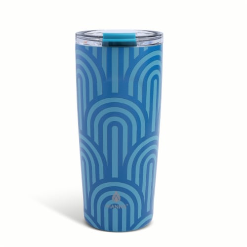 Manna™ Ridge™ Stainless Steel Coffee Tumbler - Teal Perspective: back