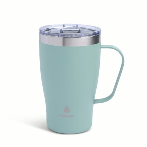 Manna™ Cozy™ Stainless Steel Coffee Mug - Green Powder Coat Perspective: back