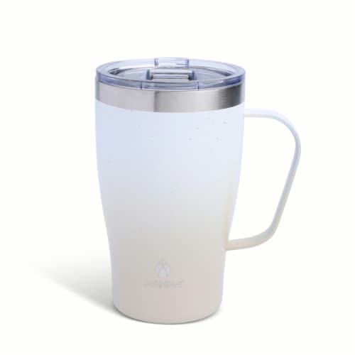 Manna™ Cozy™ Stainless Steel Coffee Mug - Grey Ombre Splatter Perspective: back