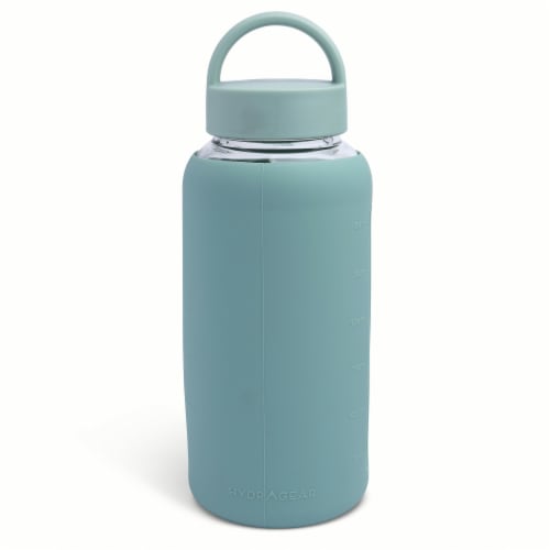 Manna™ Glass Water Bottle - Green Perspective: back