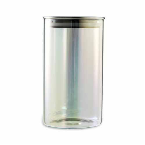 Core Kitchen Stainless Steel & Glass Iridescent Storage Jar Perspective: back