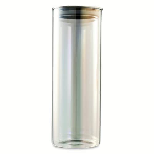 Core Kitchen Stainless Steel & Glass Iridescent Storage Jar Perspective: back