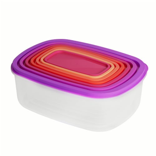 Core Plastic Food Storage Rectangle Bowl Set 14 Piece Perspective: back