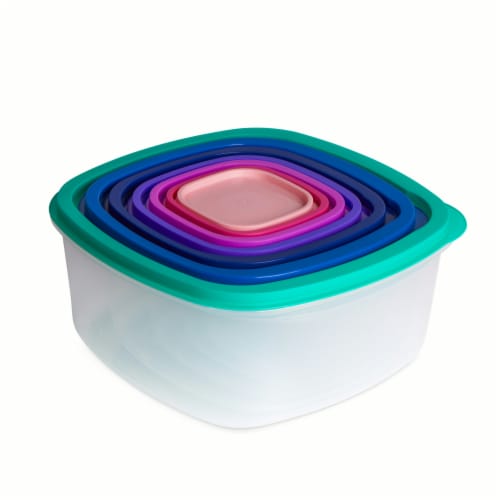 Core Plastic Food Storage Square Bowl Set 14 Piece Perspective: back