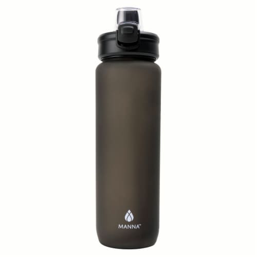 Manna™ Push Bottle Plastic- Black Perspective: back