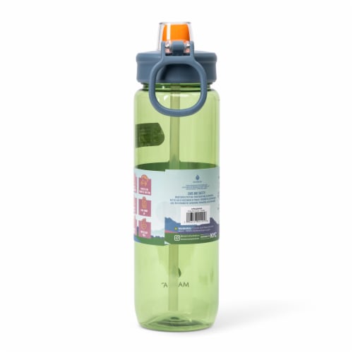 Manna® Push™ Water Bottle - Green Perspective: back