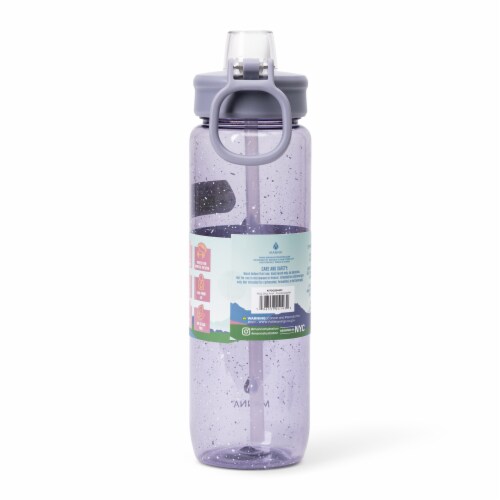 Manna™ Push™ Water Bottle - Purple Perspective: back