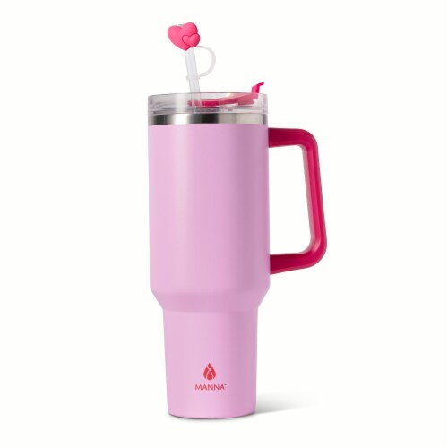 Manna Valentines Atlas Stainless Steel Tumbler - Pink Perspective: back