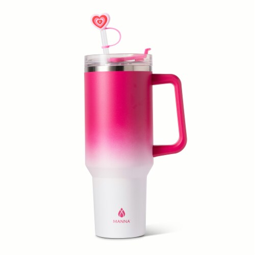 Manna Valentines™ Atlas Tumbler Stainless Steel - Pink Ombre Perspective: back
