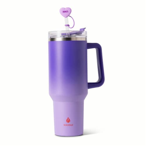 Manna Valentines™ Atlas Tumbler Stainless Steel - Purple Ombre Perspective: back