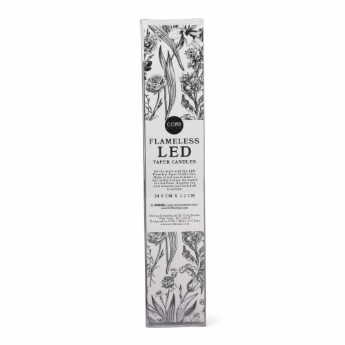 Core Home Flameless LED Twisted Taper Candles - White Perspective: back
