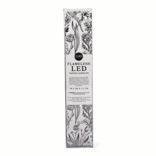 Core Home Flameless LED Wavy Taper Candles - Black Perspective: back