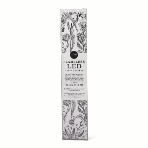 Core Home Flameless LED Wavy Taper Candles - White Perspective: back