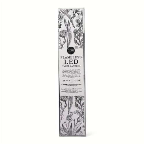 Core Home Flameless LED Ribbed Taper Candles - Black Perspective: back