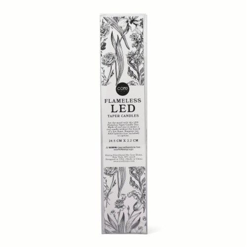 Core Home Flameless LED Ribbed Taper Candles - White Perspective: back