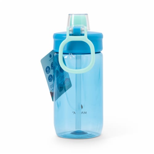 Manna™ Plastic Push Bottle - Blue Perspective: back