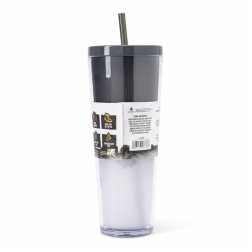 Manna™ Axel™ Plastic Tumbler & Straw Set - Black Perspective: back