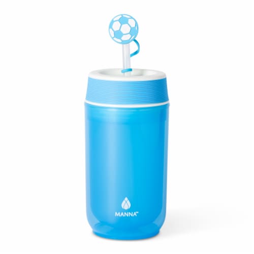 Manna™ Navigator Bottle Plastic with Soccer Ball Straw Topper Perspective: back