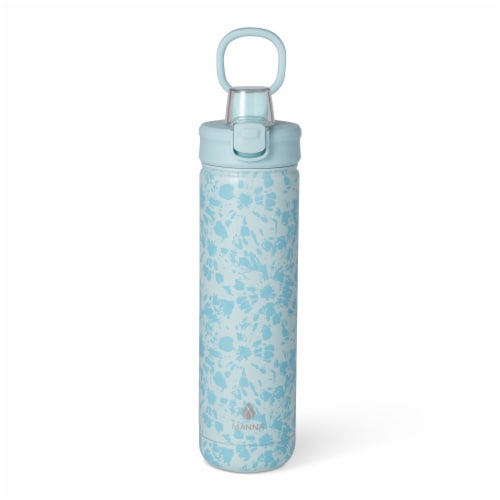 Manna™ Push™ Stainless Steel Bottle - Blue Perspective: back