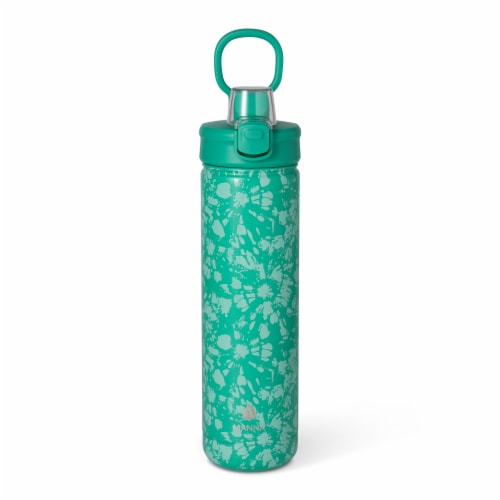 Manna™ Push™ Stainless Steel Bottle - Green Perspective: back