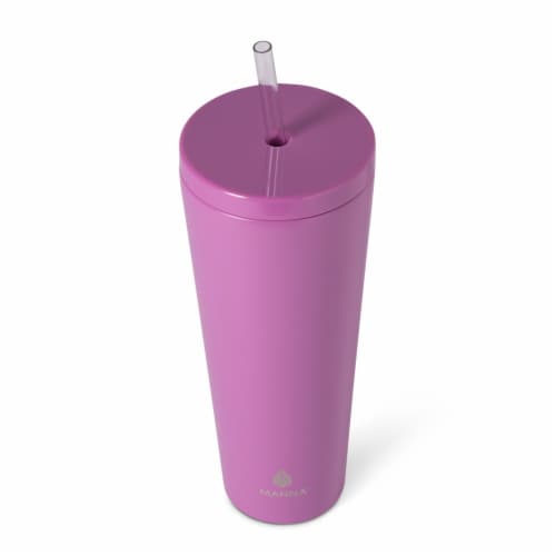 Manna™ Axel™ Stainless Steel Tumbler With Straw - Purple Perspective: back