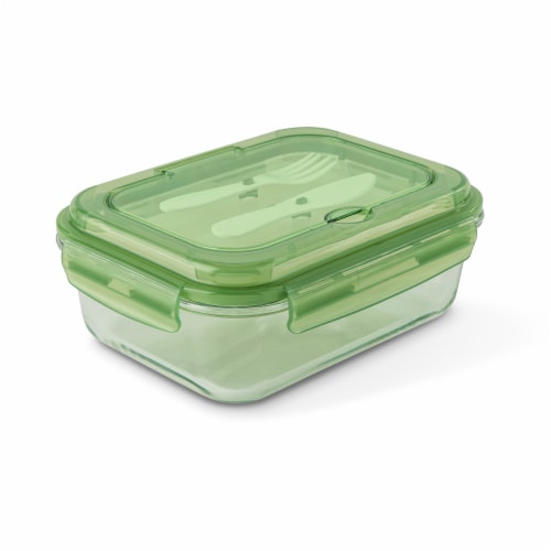 Manna™ Glass Bento Box - Green Perspective: back