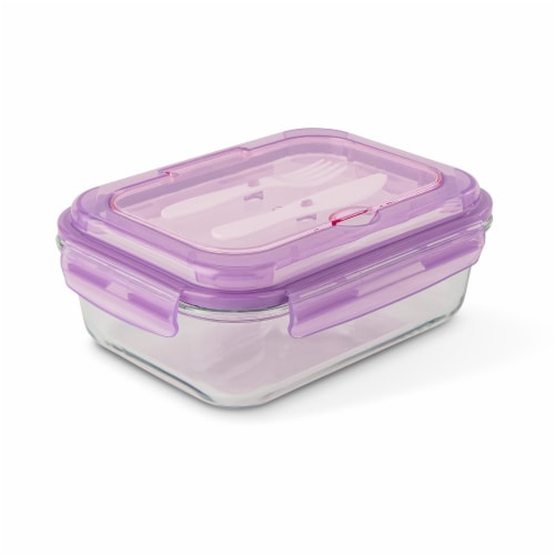 Manna™ Glass Bento Box - Purple Perspective: back