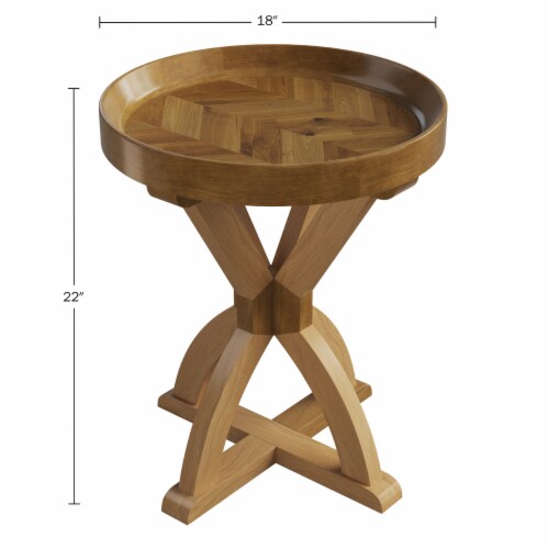 Lavish Home Mango Wood Side Table Natural Farmhouse Pedestal Table 18X18x22 Living Room Furni 1 unit Jay C Food Stores