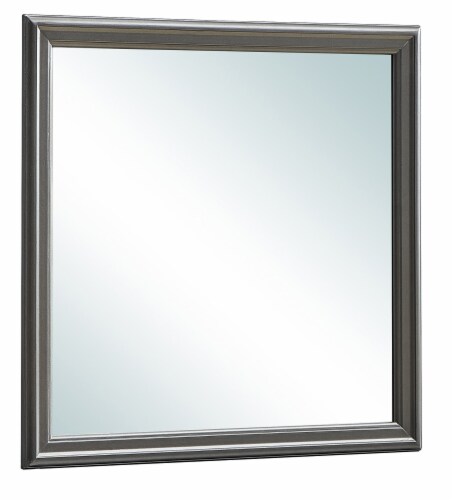 Lorana 38 In. X 38 In. Modern Square Framed Dresser Mirror Perspective: back