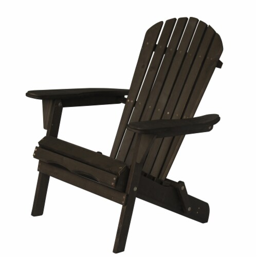 Mongo Dark Brown Wood Folding Adirondack Chair Perspective: back
